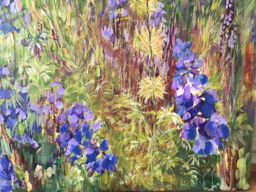 Blue Flowers  (acrylic on canvas)  50cm x 40cm